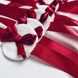 Gants de mariés rouge bordeaux pour henna (pack de 3)