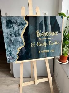 plaque bienvenue au baptême thème océan