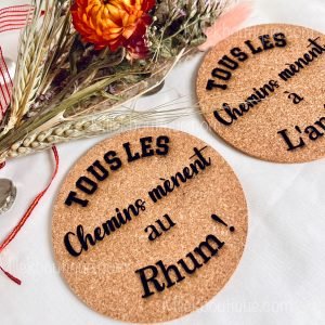 Dessous de verre en liège - L'humour à l'heure de l'apéro (lot de 2)