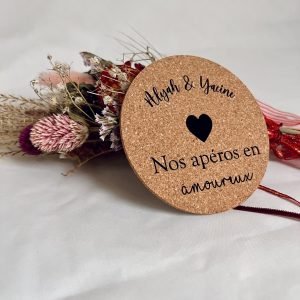 Dessous de verre en liège - Nos apéros en amoureux (lot de 2)