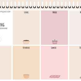 Planning des repas de la semaine - Rose