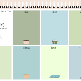 Planning des repas de la semaine - Bleu / Vert