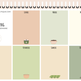 Planning des repas de la semaine - Lot de 3