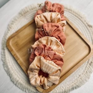 Coffret 2 chouchous artisanaux en tissu faits main – Accessoires cheveux femme – Fabrication artisanale française