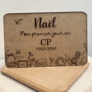 Plaque personnalisée rentrée scolaire – Mon premier jour en classe | Souvenir photo enfant