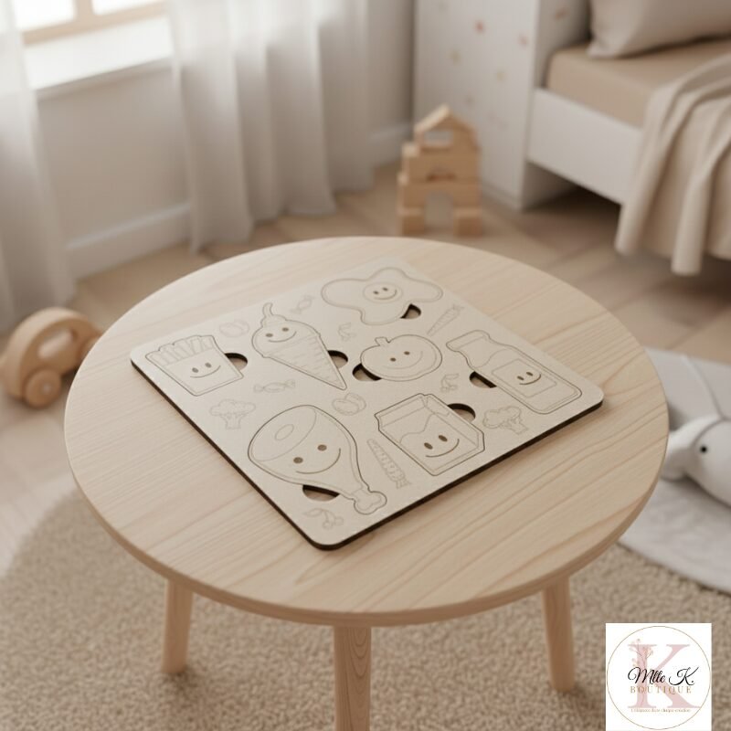 Puzzle Montessori en bois fais main
