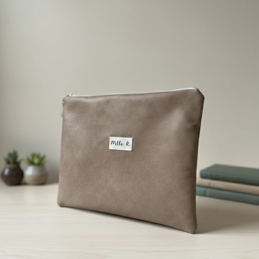 Pochette Élégance en Suédine Marron Glacé